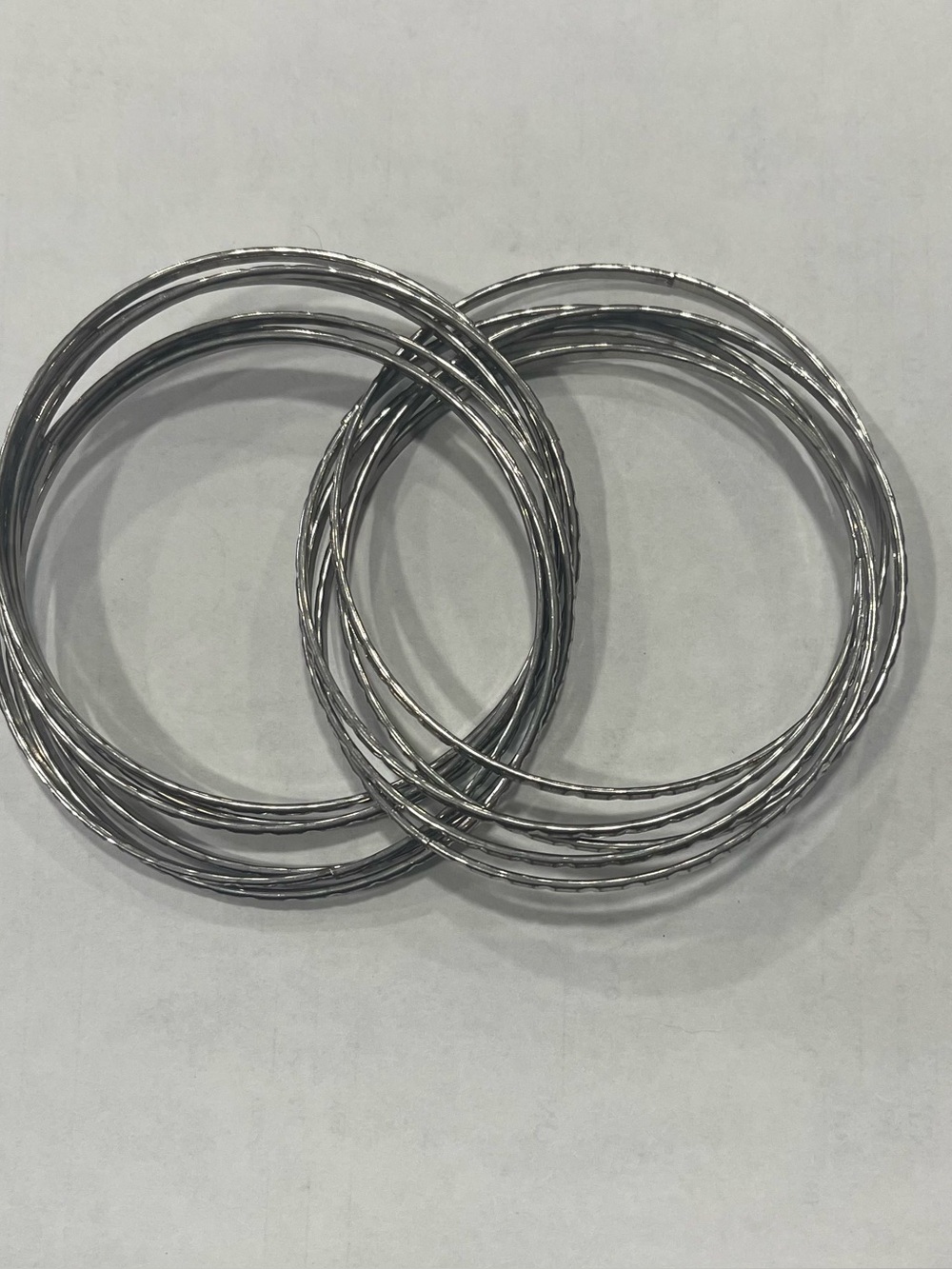 Silver Multi-Stack Bangle Bracelet Set